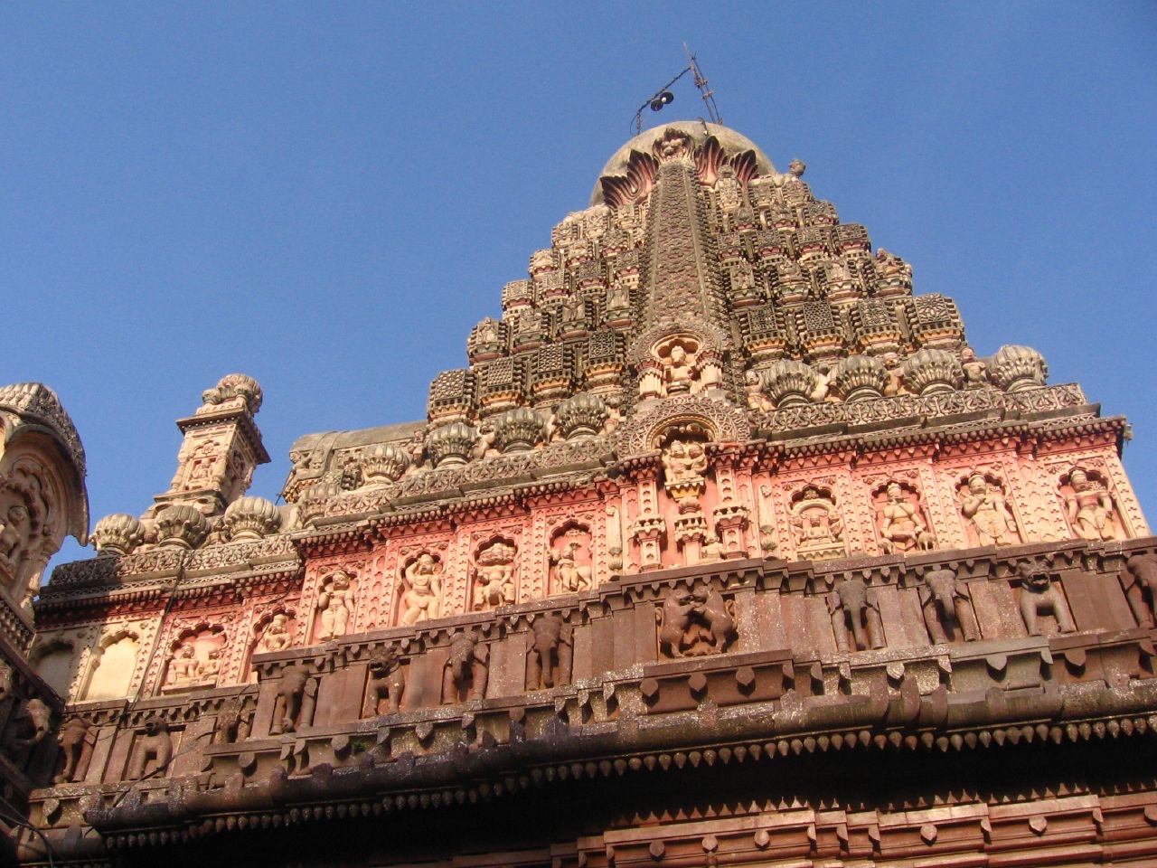The black-stone Grishneshwar temple near the Ellora Caves in Verul